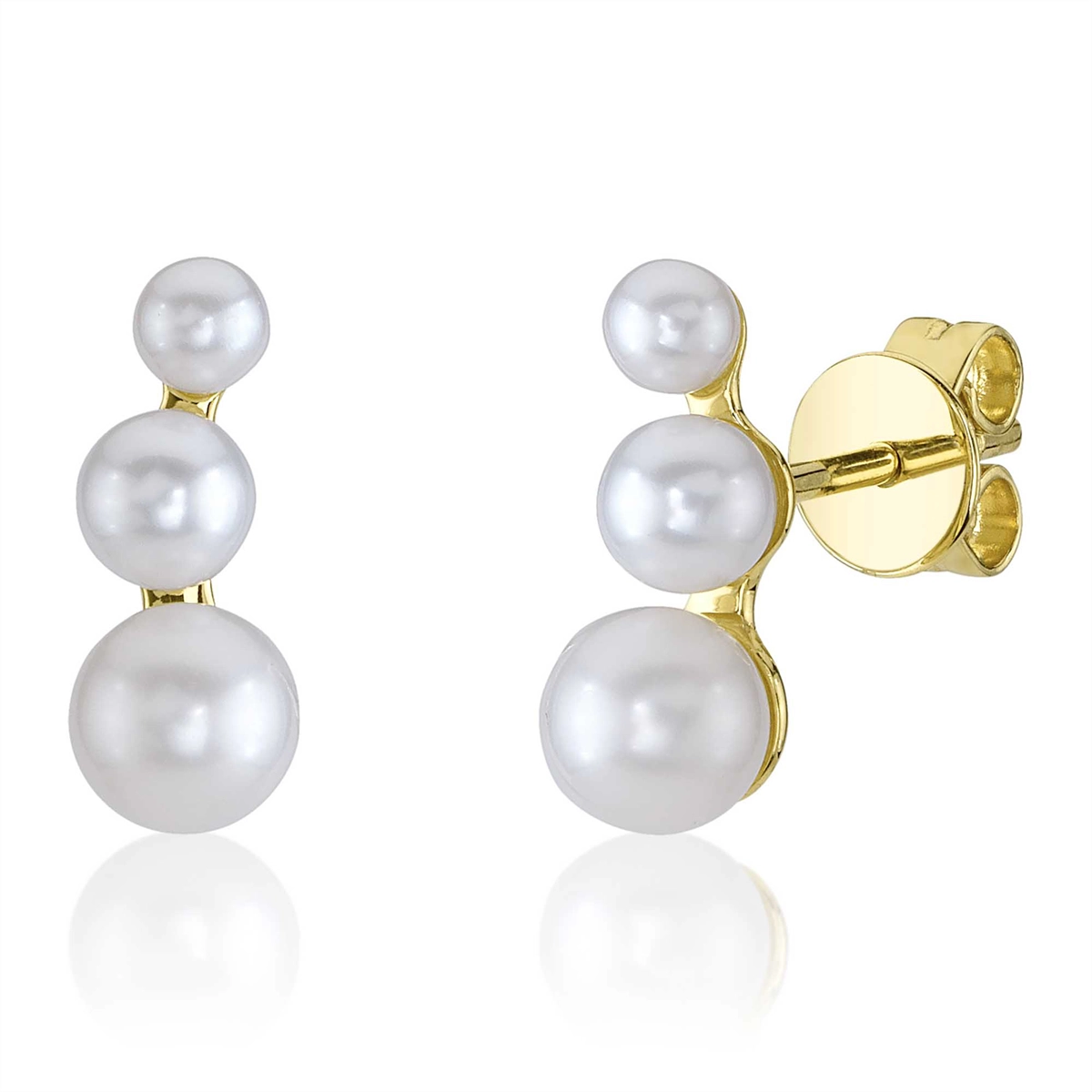 14K Yellow Gold Cultured Pearl Earrings