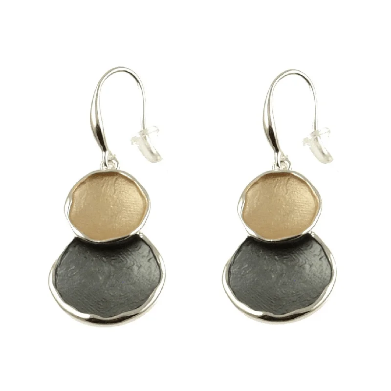 Gold Mix Double Circle Earrings