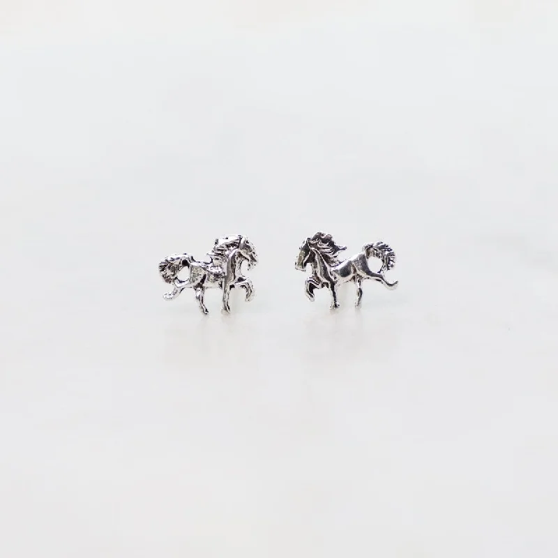 Sterling Silver Horse Post Earrings