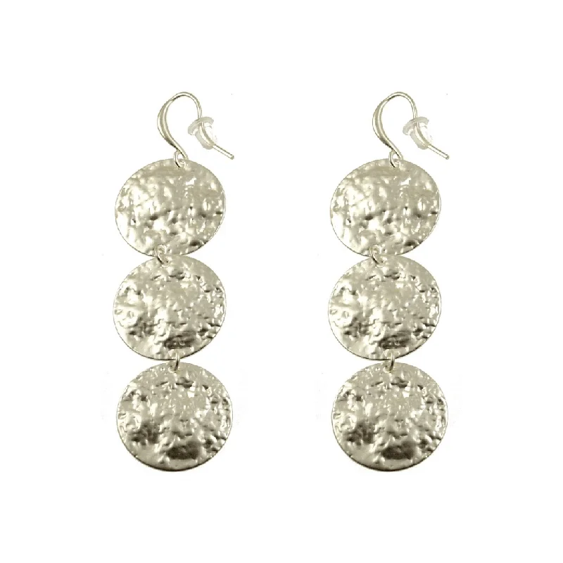 Triple Silver Coin Earrings