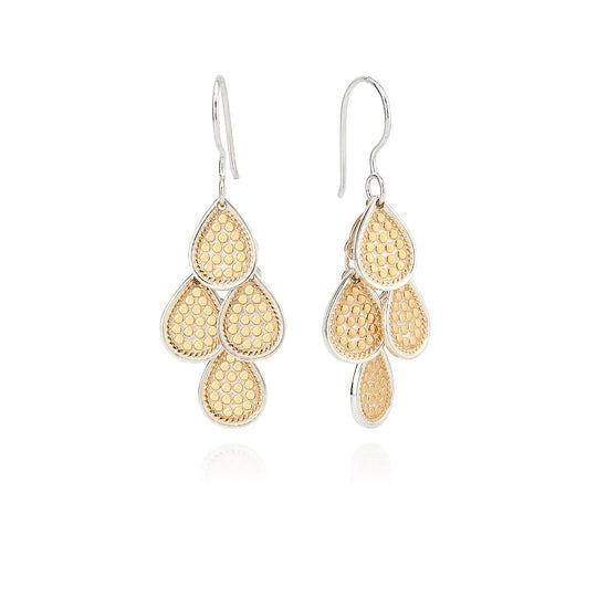 Anna Beck Divided Disc Chandelier Earrings - Gold Plated