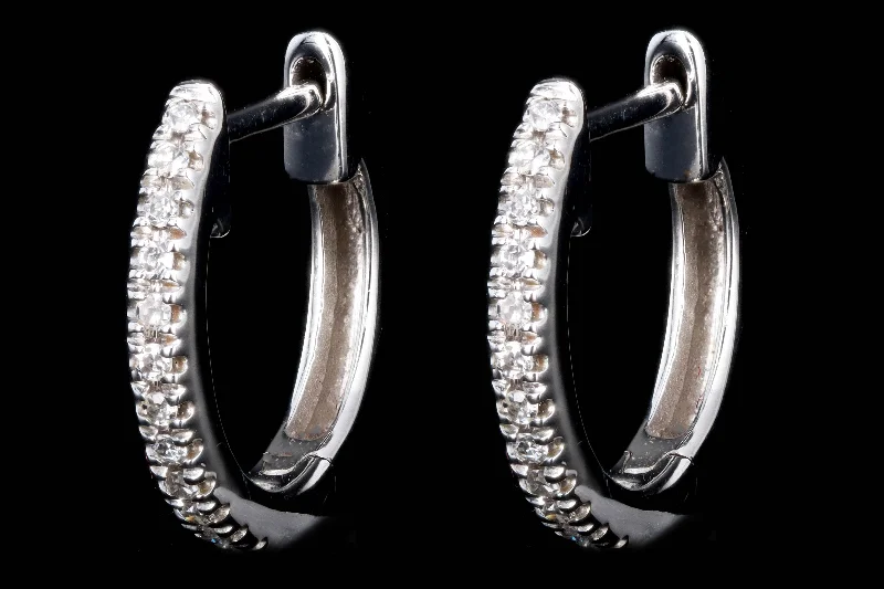 New 14K Gold Diamond Huggie Earrings