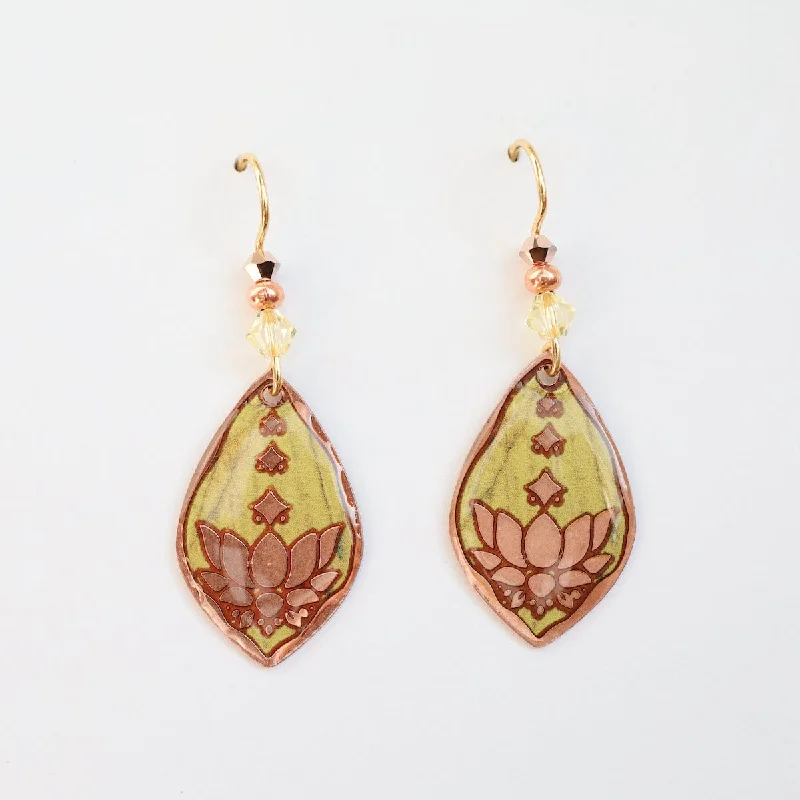 Rising Lotus in Copper Earrings