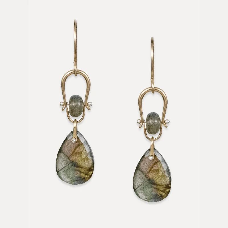 Samira Earrings with Labradorite