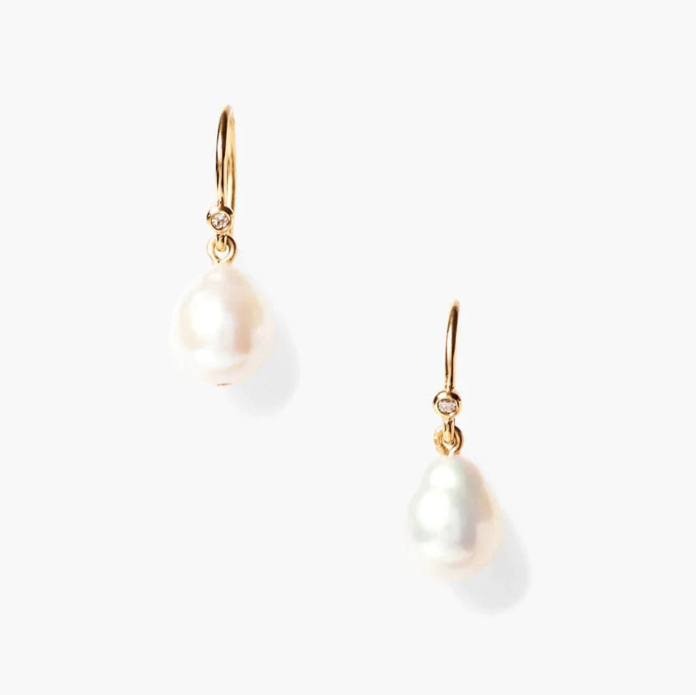 14k Edison White Pearl Earrings