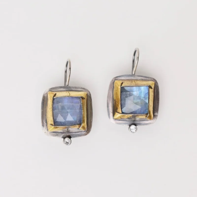 Moonstone Square Fold Earrings