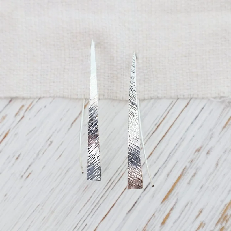 Hammered Loop Sterling Silver Earrings