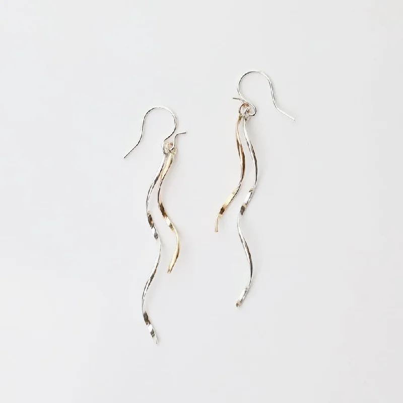 Sterling Silver & Gold Filled Twirling Twigs Earrings