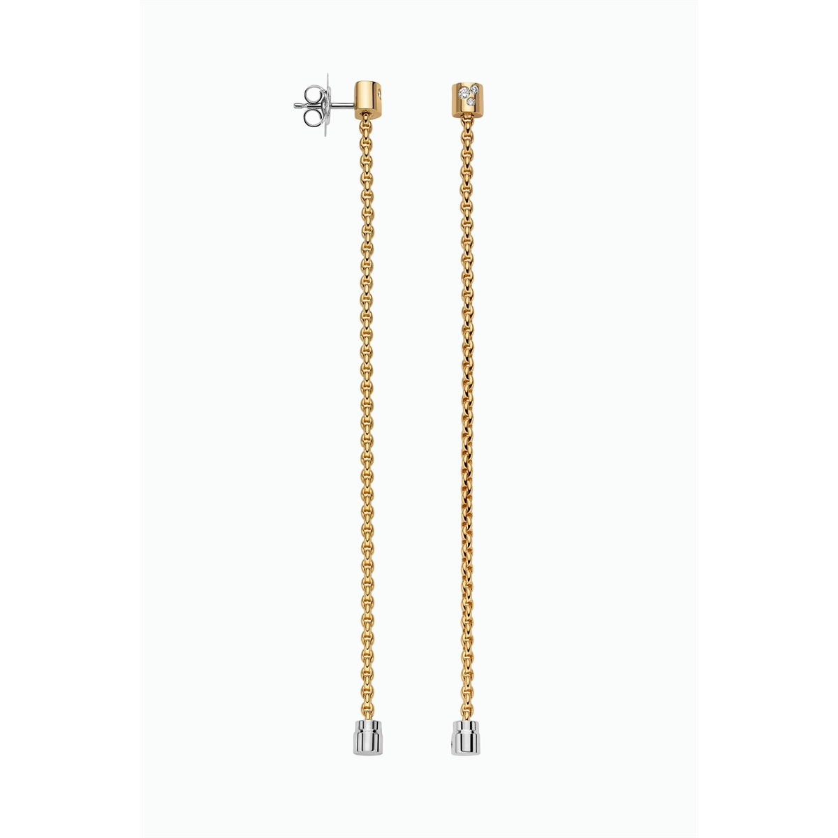 Fope 18K Yellow Gold Aria Collection Diamond Dangle Earrings