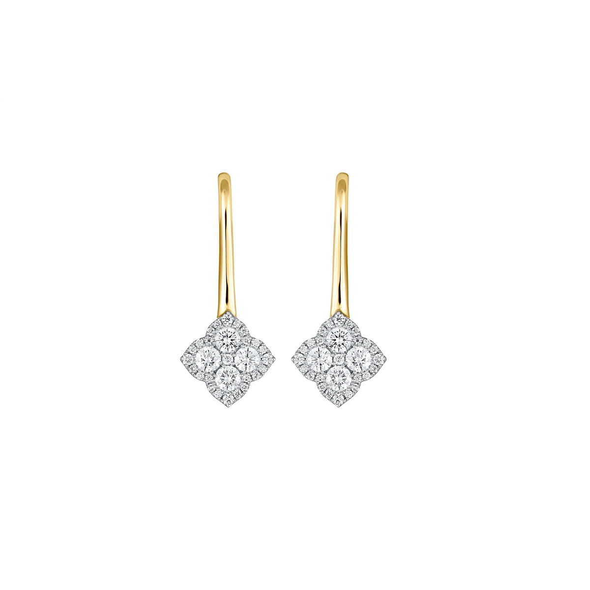 Frederic Sage 14K White and Yellow Gold Large Fleur D'Amour Diamond Earrings