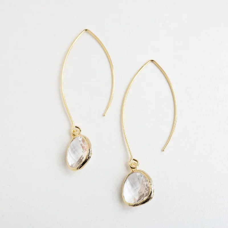 Gold Plated Clear Crystal Earrings