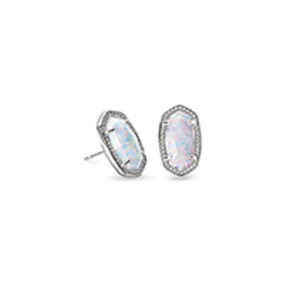 Kendra Scott Ellie Earrings in Silver with Opal