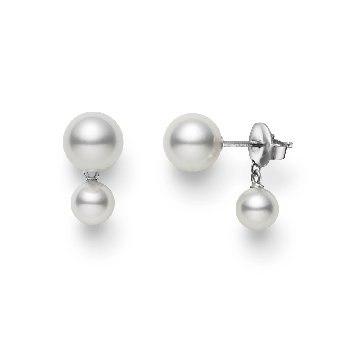 Mikimoto 18K White Gold Cultured Akoya Pearl Earrings