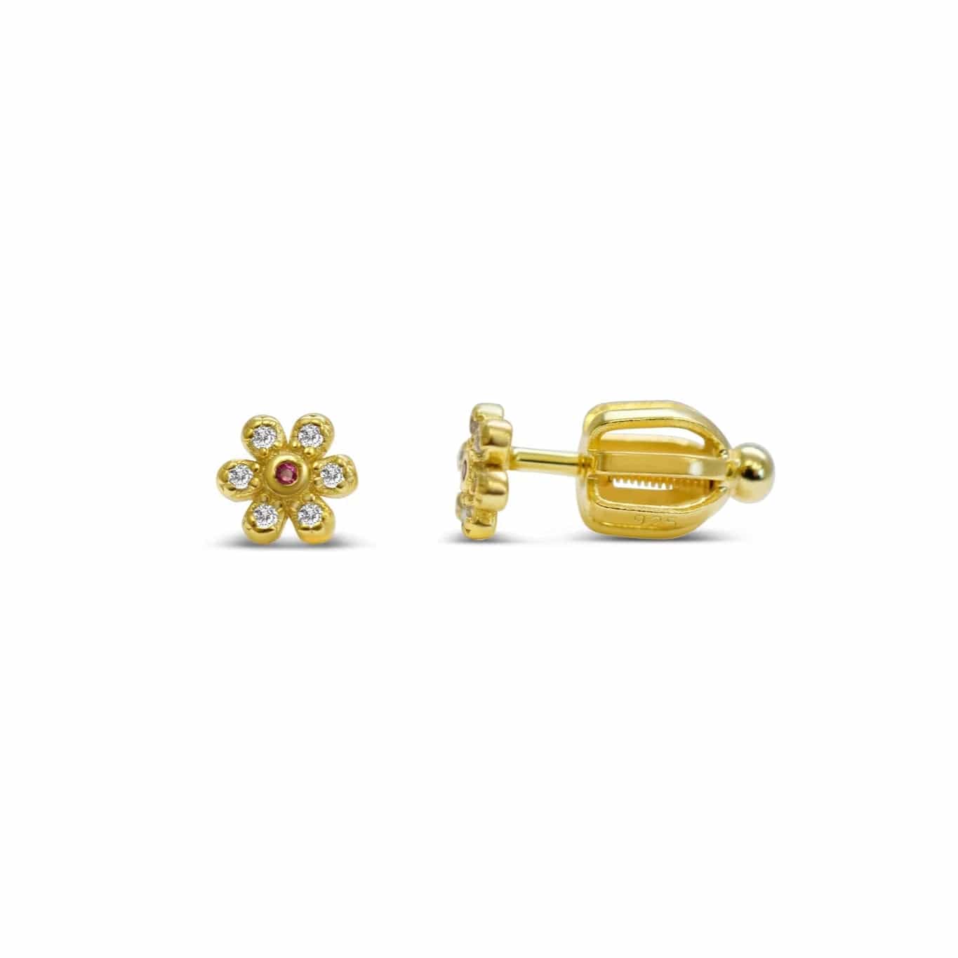 Gold Dainty Daisy Earrings