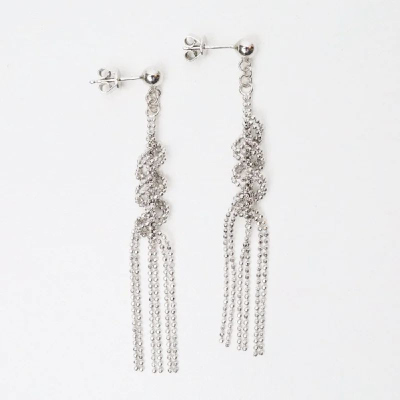 Sterling Silver Woven Lace Helix Earrings