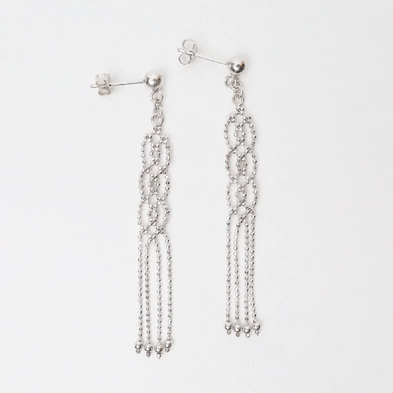 Sterling Silver Open Weave with Dangle Earrings