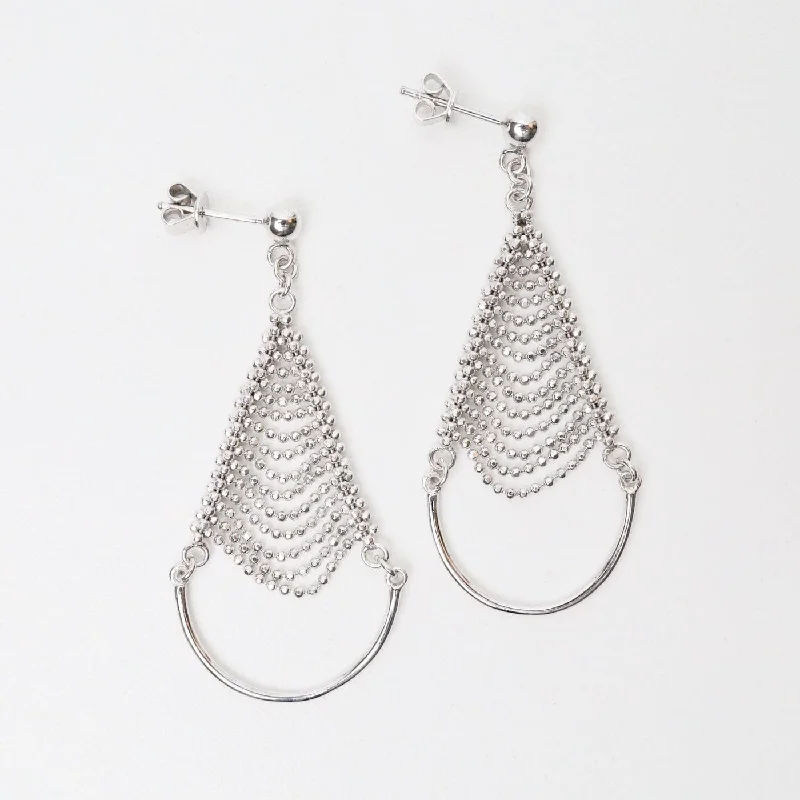 Sterling Silver Draped Triangle Earrings