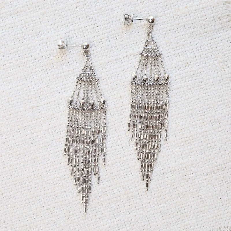 Sterling Silver Woven Large Draped Earrings