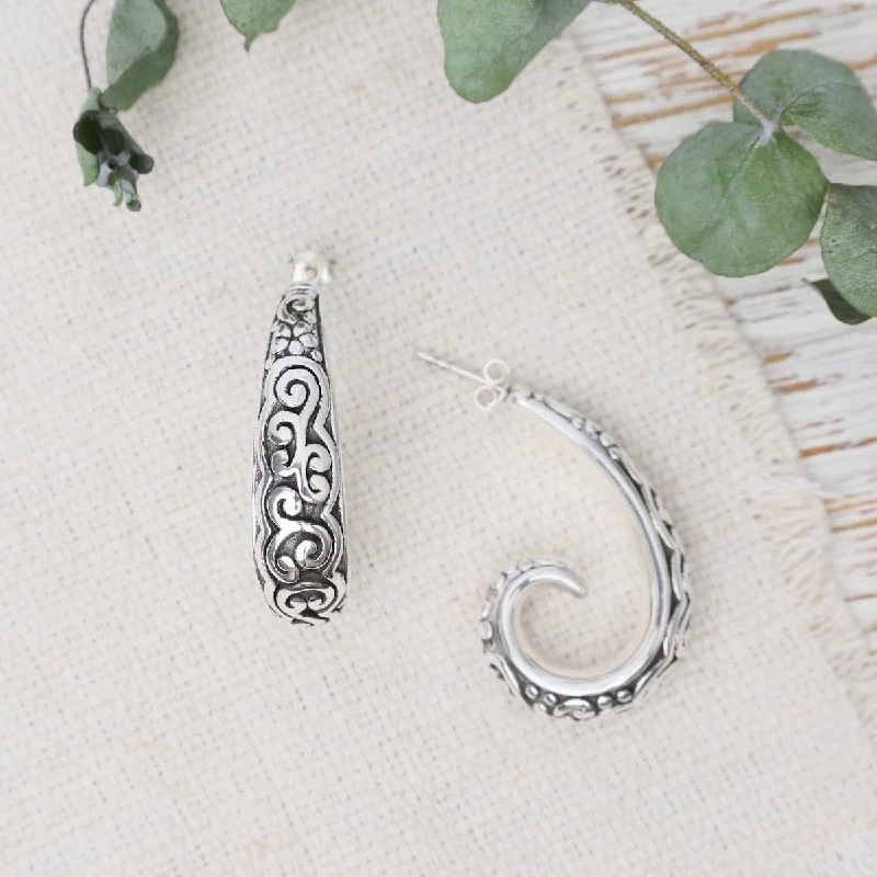 Electroform Swirled Post Earrings