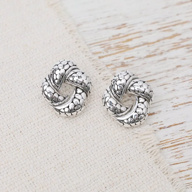 Electroform Knotted Flower Post Earrings