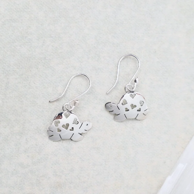 Sterling Silver Turtle Dangle Earrings