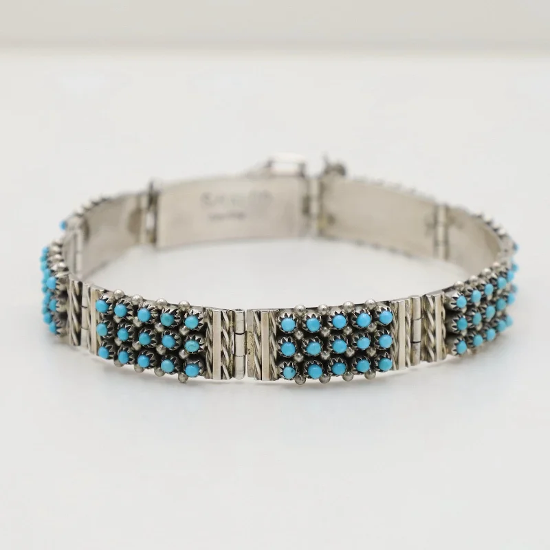 Petit Point Four Row Turquoise Bracelet