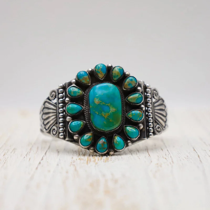 Turquoise Mountain Cluster Cuff Bracelet