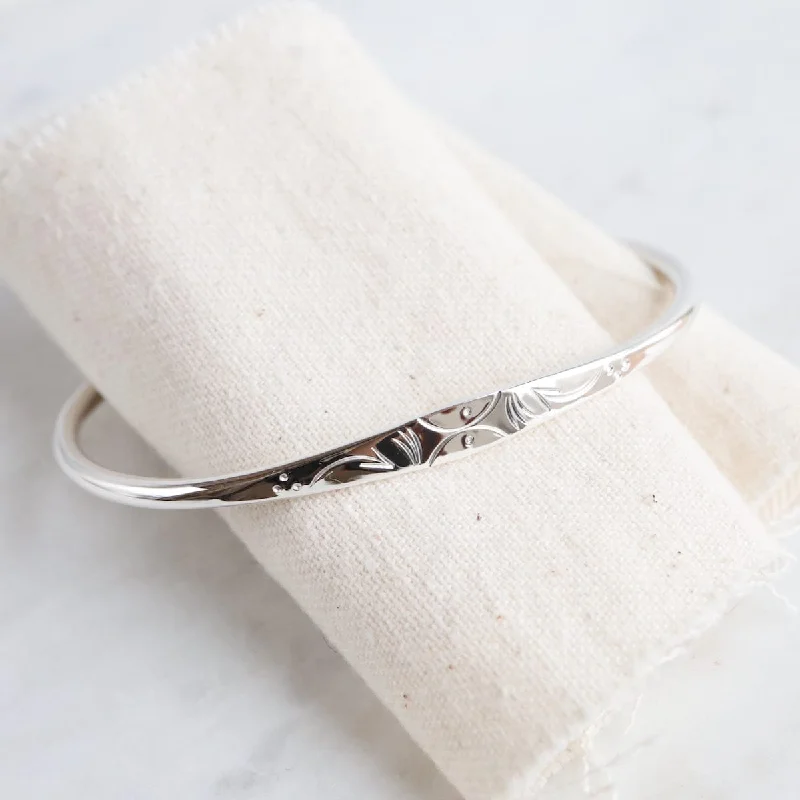 Petite Half Circles Stamped Cuff Bracelet