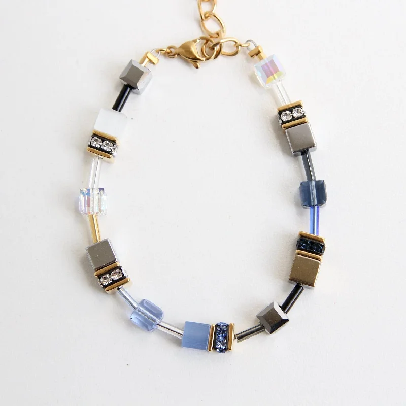 Blue Mix Geo Cube Bracelet