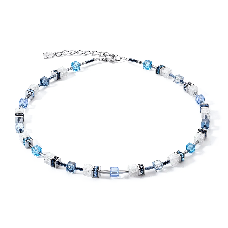 GeoCube Iconic Blue & White Necklace