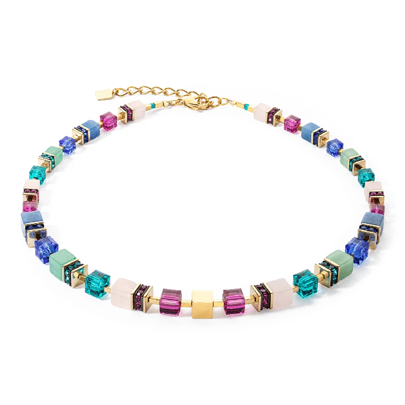 Multicolor Precious GeoCube Iconic Necklace