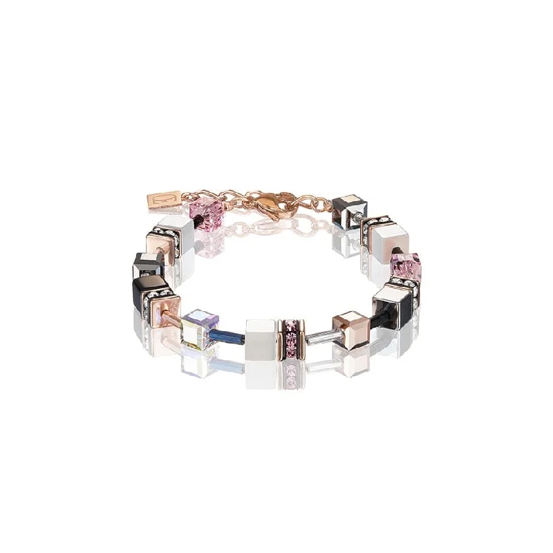 Pink and White Geo Cube Bracelet