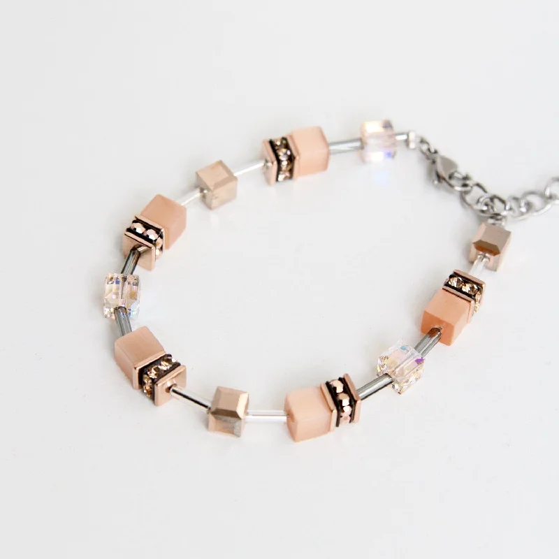 Peach Geo Cube Bracelet