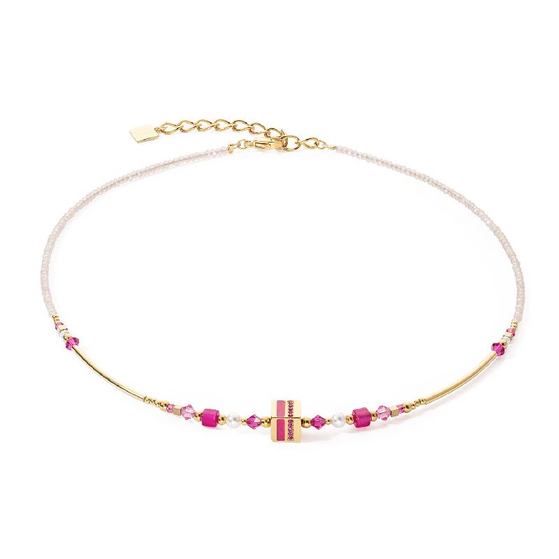 Magenta Square Necklace