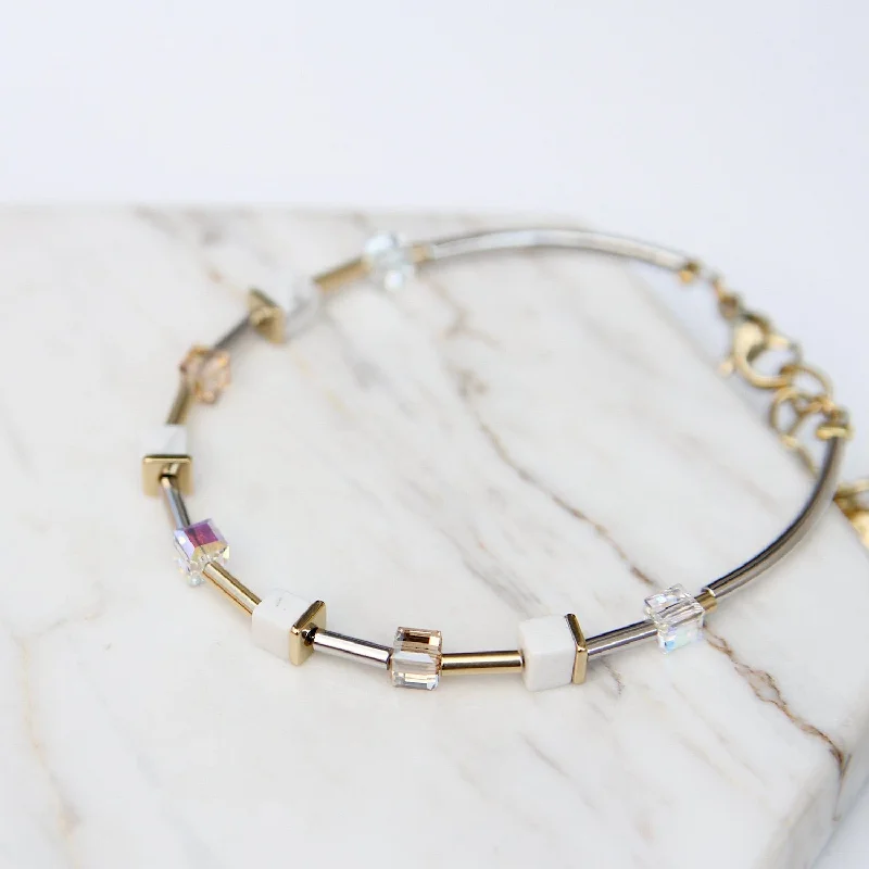 Petite Howlite Geo Cube Bracelet