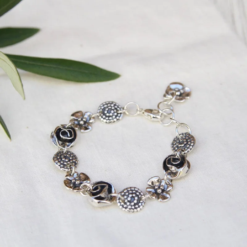 Small Mixed Dogwood and Rose Bracelet