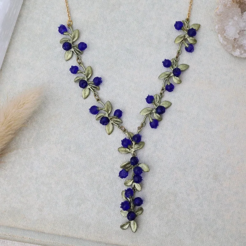 Petite Blueberry Dangle Necklace