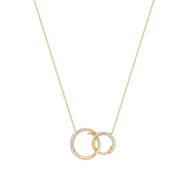 White Sapphire Interlinked Swirls Necklace