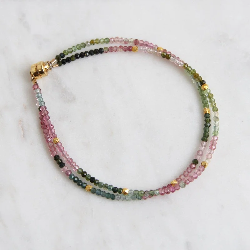 Two Rainbow Tourmaline Bracelet