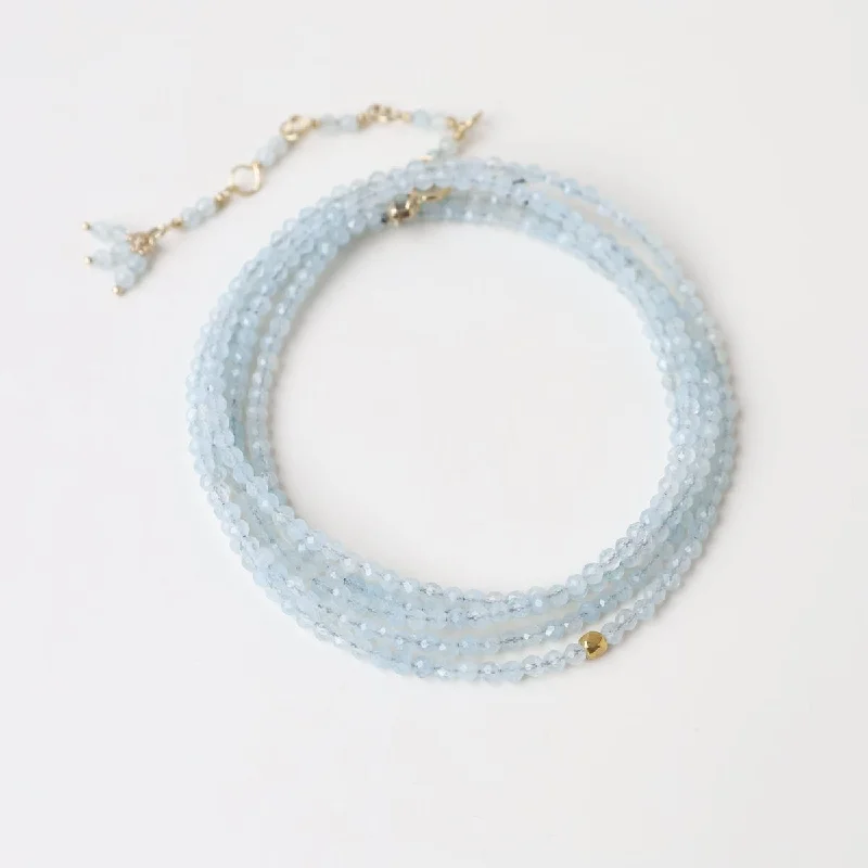 Aquamarine Wrap Bracelet & Necklace