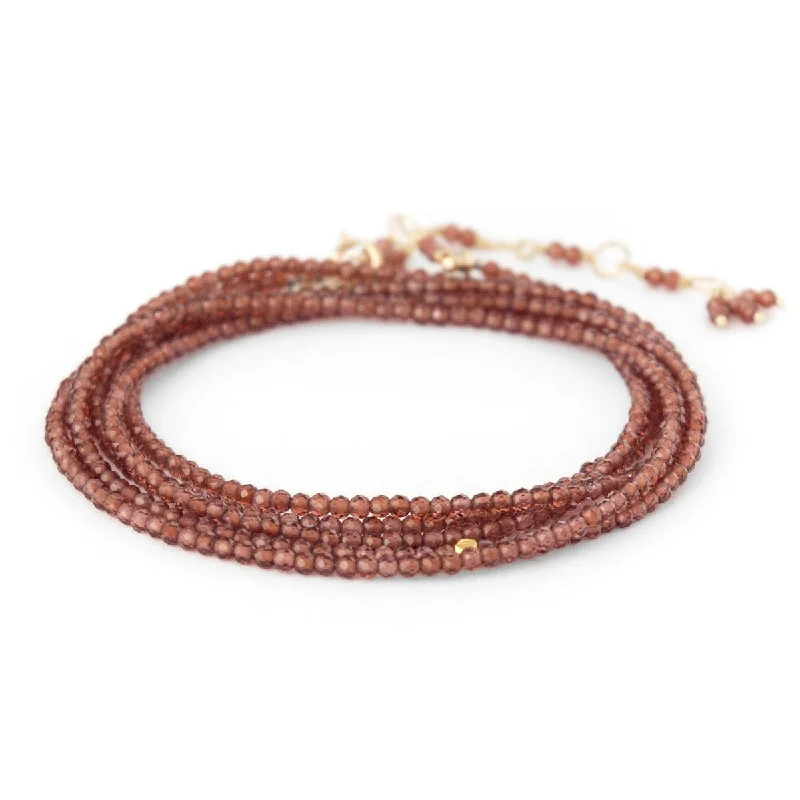 Red Garnet Wrap Bracelet & Necklace