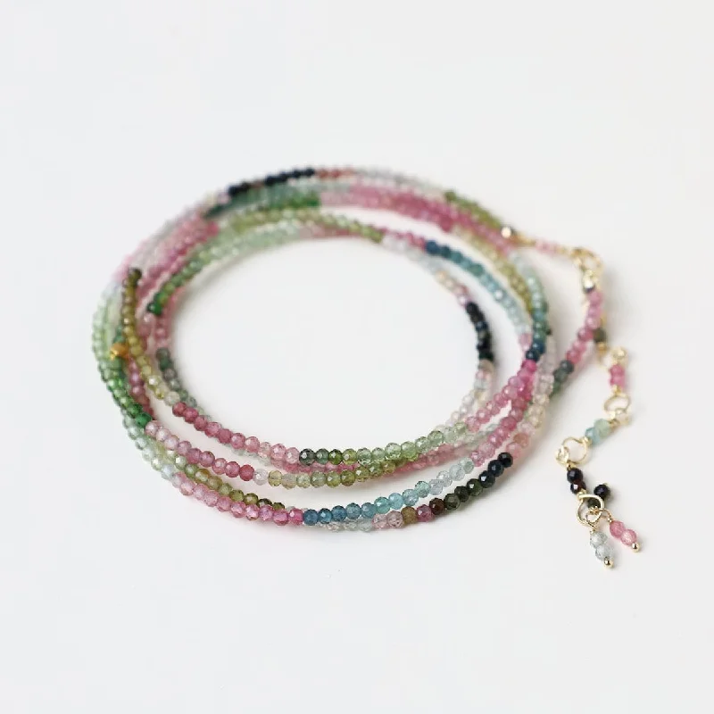 Watermelon Tourmaline Wrap Bracelet & Necklace