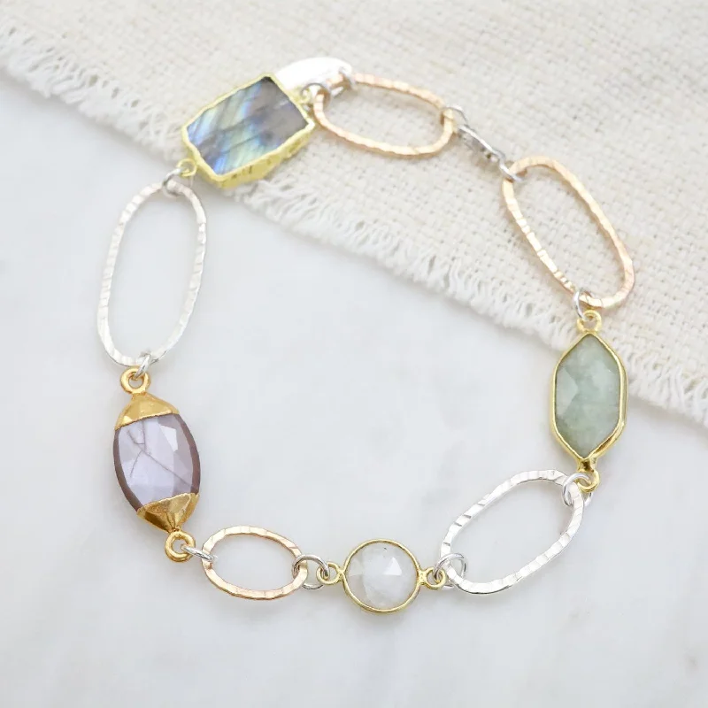 Multi Stone Oval Bracelet