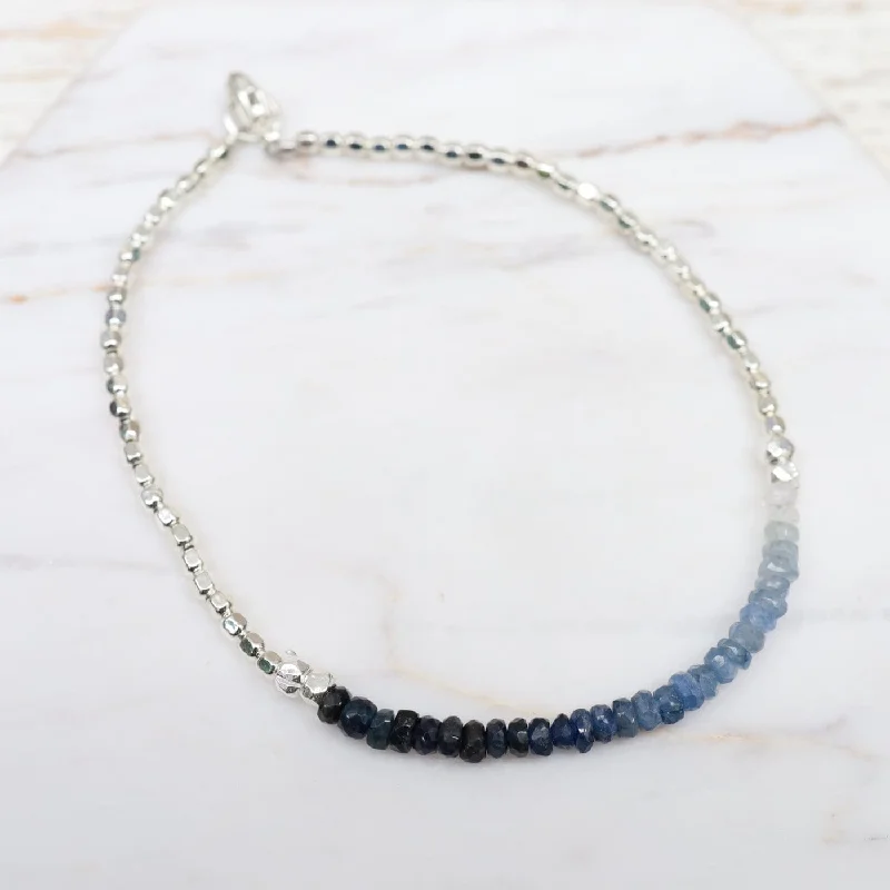 Gemstone Rondelle Bracelet in Sapphire Fade