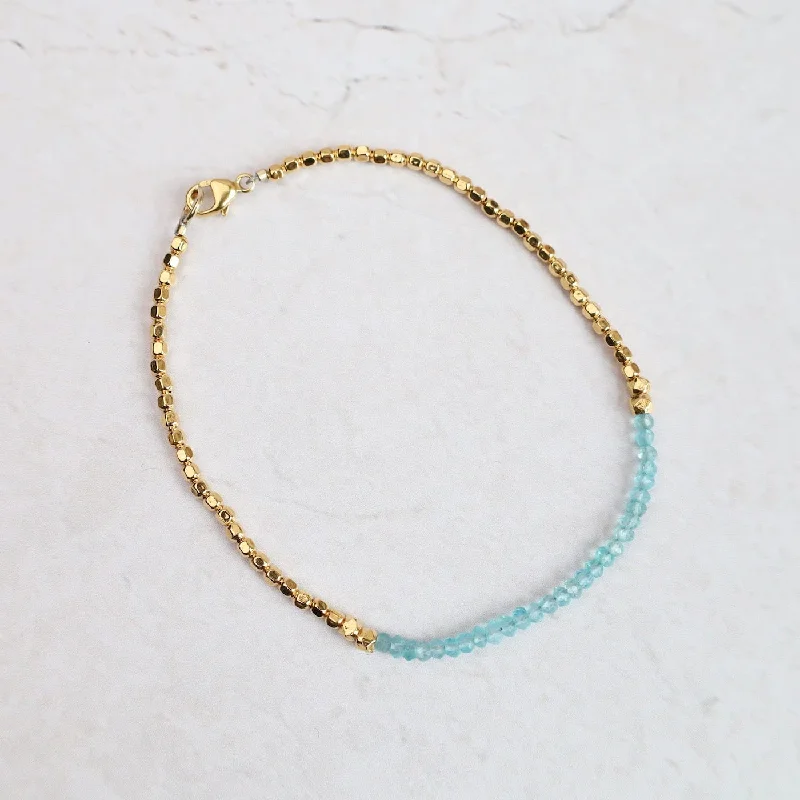 Gemstone Rondelle Bracelet in Aqua