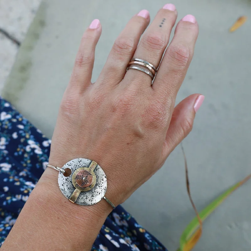 Mixed-Metal Medallion Clasp Bracelet