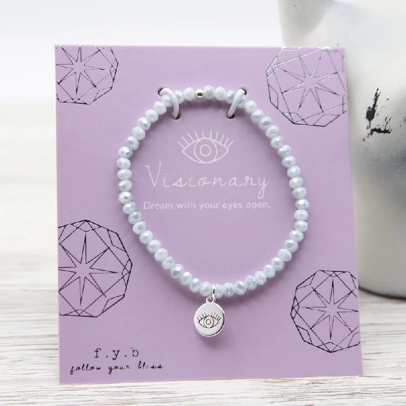 VISIONARY ~ CRYSTAL POWDER BLUE STRETCHY BRACELET