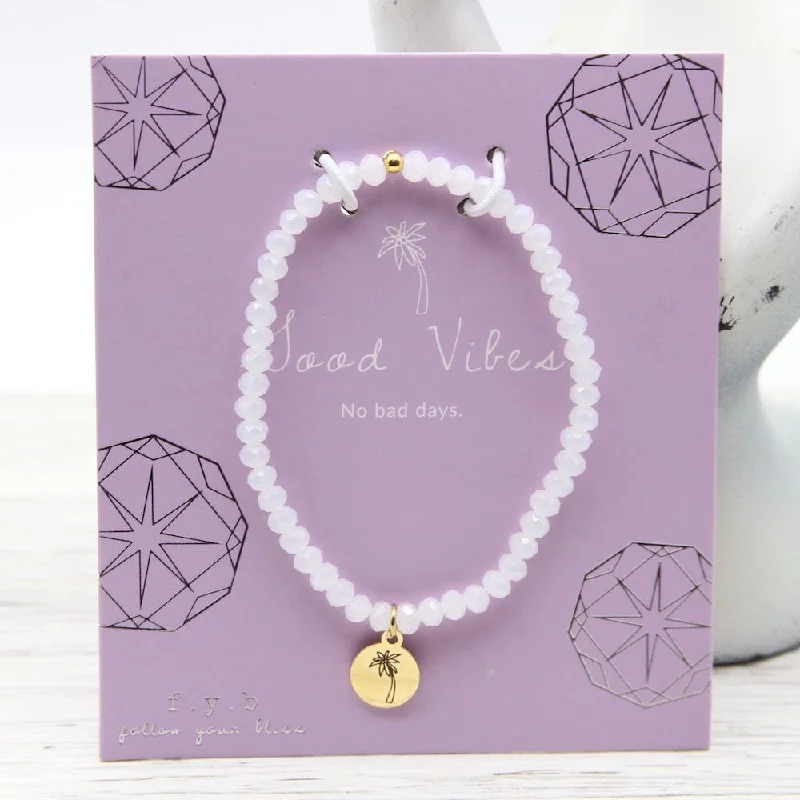 Good Vibes ~ Stretchy White Crystal Bracelet