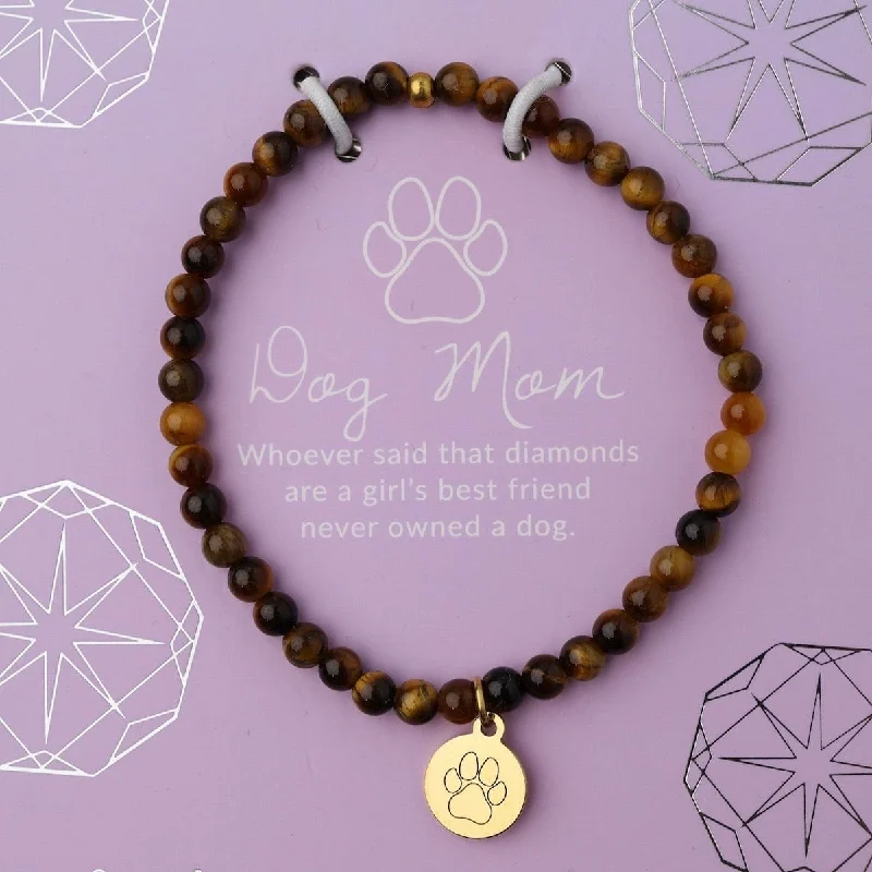 Dog Mom ~ Stretchy Tiger's Eye Bracelet