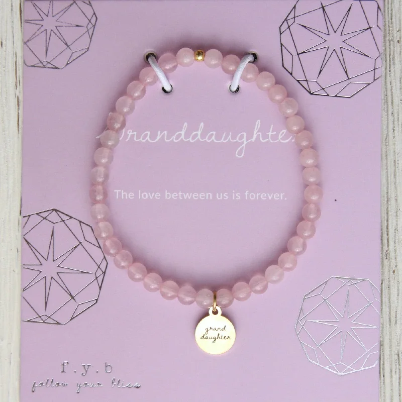 Granddaughter - Stretchy Rose Quartz Bracelet